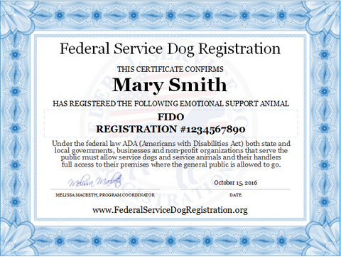 Top Dog Products (emotional support animal registration certificate)