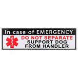 Support Dog "Do Not Separate From Handler" (sticker + decal)